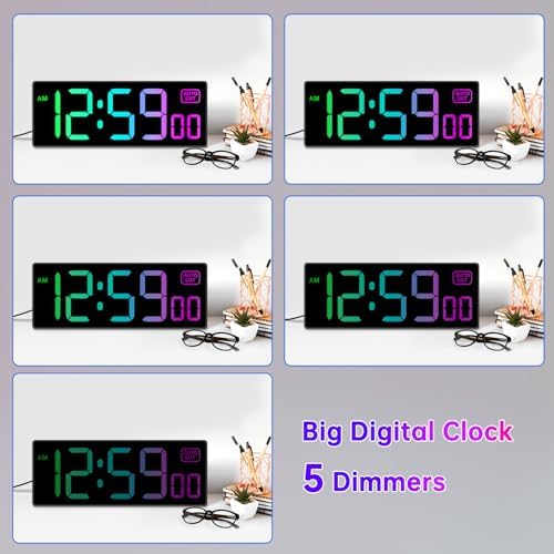 Soobest Large LED Digital Wall Clock 8 RGB Color Changing Display - Image 5