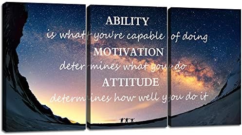 Yetaryy Large Canvas Quotes Wall Art Ability Motivation Attitude Inspirational by Yetaryy