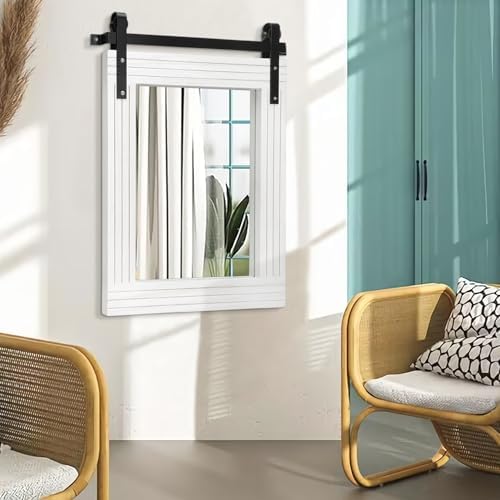 AAZZKANG Wood Framed Wall Mirror Large 30"x22" Rectangle Vanity Mirror Decor - Image 4