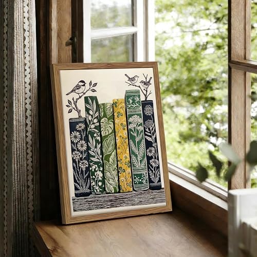 Framed Vintage Botanical Books Canvas Wall Art, Floral Books - Image 2