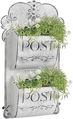 All Chic Outdoor Wall Planters Metal Wall Planter Wall Mounted Planters 2-Tiers by HOME