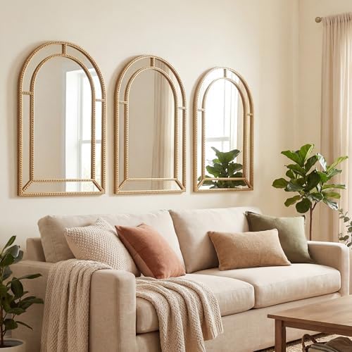 CHARMAID Gold Arched Wall Mirror - Image 7