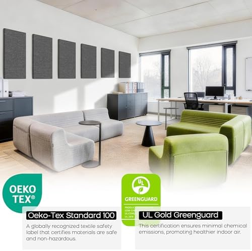 BUBOS 4-Pack Fabric Acoustic Panels 23.6x11.8x1", Self-Adhesive Sound Panel - Image 5