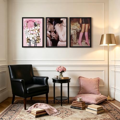 Pink Cheetah Wall Art Leopard Room Decor Pictures Fashion Prints Poster - Image 3