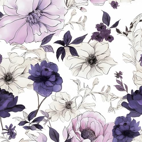 Laatse Floral Botanical Peel and Stick Wallpaper 17.5" x 393" by Laatse