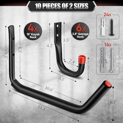 Nacial 10 Pack Heavy Duty Garage Hooks - Image 2