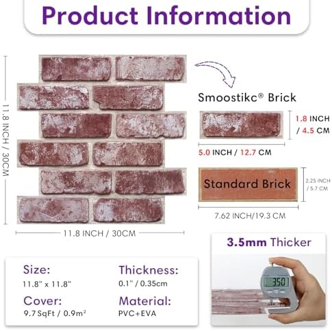 3D Faux Brick Wall Panels Peel and Stick, Designed - Image 3