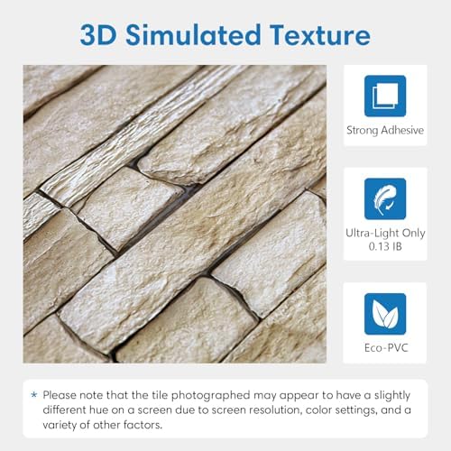 COMSTICKC 3D Faux Stone Wall Panels Peel and Stick - Image 3