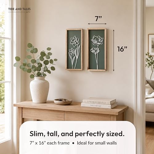 Tide and Tales Floral 3D Green Wall Art, Botanical Wall Decor - Image 3