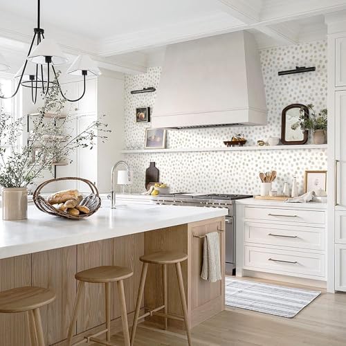 Dimoon 17.3''x188.9'' Peel and Stick Wallpaper Boho Beige Contact Paper Natural - Image 5