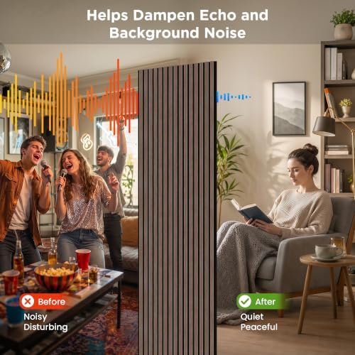 Acoustic Wood Slat Wall Panels, 106”H x 12.6”W - Image 3