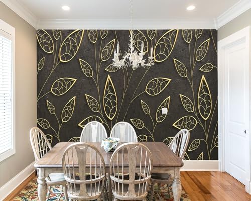 -Gold Leaf Backdrop Large Fabric Wallpaper Living Room Bedroom Bathroom Wall - Image 3