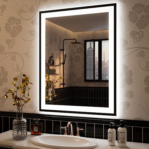 ISKM 32x24 Framed LED Bathroom Mirror, Dimmable Front & Backlit by ISKM-IStillKeepMovin
