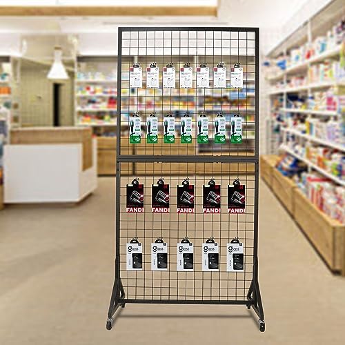 NectaCol 1 Pack 3'x 6' Two-Double Gridwall Panel Display Racks - Image 2