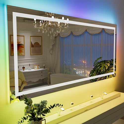 LOAAO 60"X40" RGB LED Bathroom Mirror by LOAAO