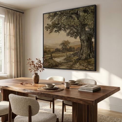 Extra Large Framed Vintage Tree Landscape Wall Art - Image 4