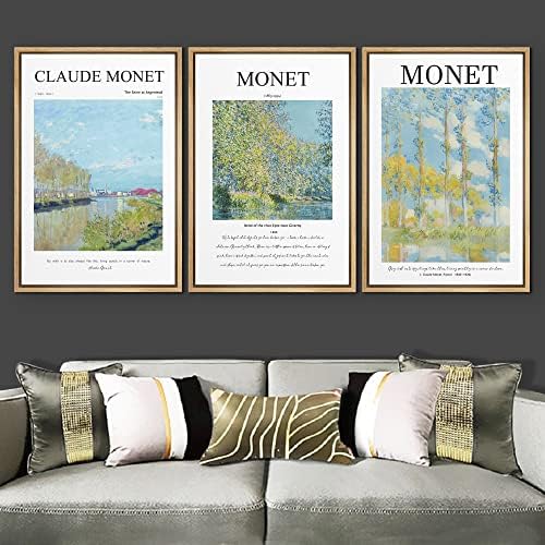 MUDECOR Framed Wall Art Print Set Argenteuil Landscapes by Claude Monet Nature - Image 3