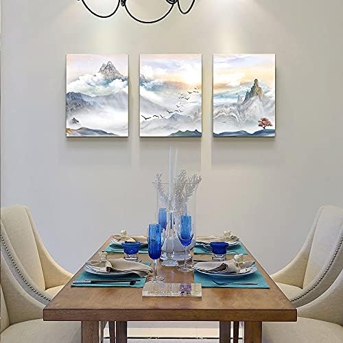 Mountain Landscape Abstract Painting Canvas Wall Art - Image 4