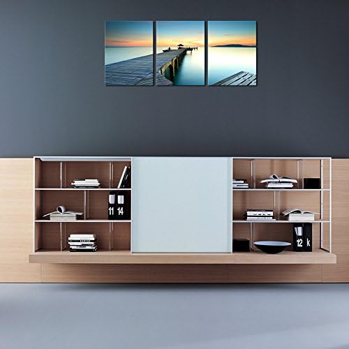 Wieco Art 3 Piece Seascape Canvas Prints Wall Art Sunset Ocean Beach Pictures - Image 2