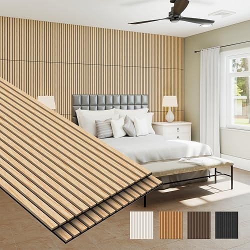 MISSDAY Wood Slat Acoustic Wall Panels, 2 Packs 47.2" x 23.6" Oak Soundproof by MISSDAY