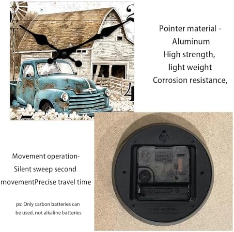 20 Inch Large Farmhouse Barn Wall Clocks Battery Operated - Image 6