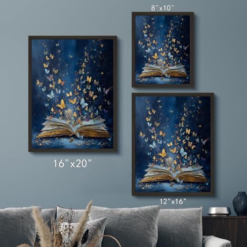 Wall Art Prints Colorful Butterfly Emerging From Book Poster Canvas Art Wall - Image 6