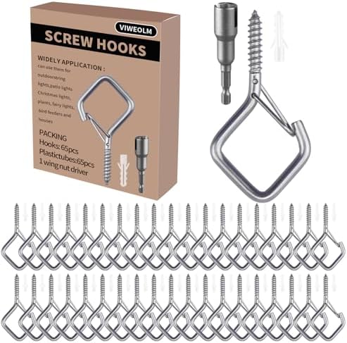 100 PCS 304 Stainless Steel Eye Screw Hooks by Unknown