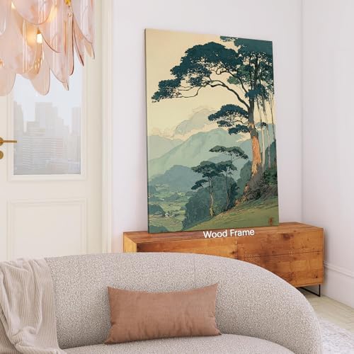 Vintage Japanese Forest Canvas Wall Art Tranquil Mountain Landscape Posters - Image 3