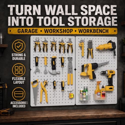 Pegboard Organizer Kit, 4 Pack 12 x 16 in Metal Panels - Image 4