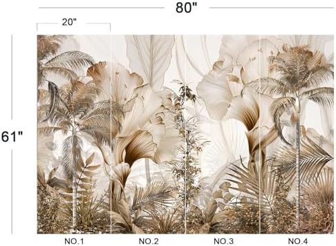 Modern Neutral Beige Abstract Tropical Leaves Art Wallpaper Peel and Stick - Image 5