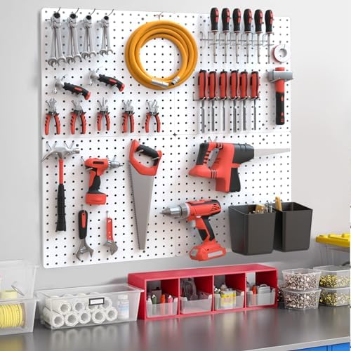 FZK Modular Plastic Peg Board Wall Organizer Kit - Image 6