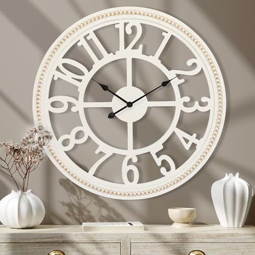 RiteSune Farmhouse Wall Clock 30 Inch, Large Wall Clock by RiteSune
