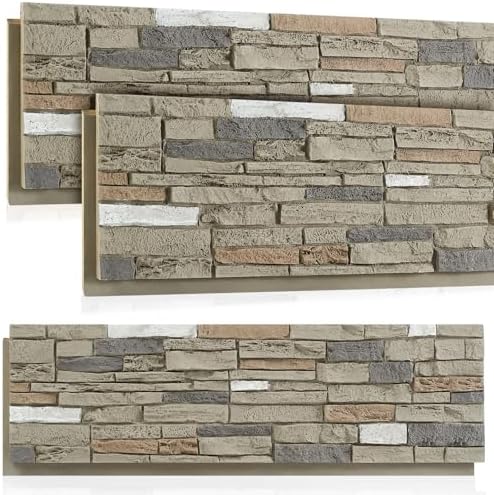3 Pack Faux Stone Panels Interior 45.6''l x 11.8''h x 0.98''d Faux Siding by Unknown