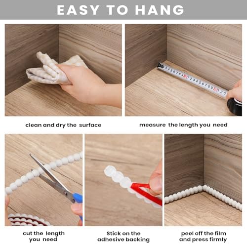 Leinuosen Flexible Bead Molding Trim Peel and Stick White 10ft /12 mm - Image 6
