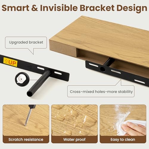 8 Inch Square Floating shelves for Wall, 8In Deep, Invisible Brackets - Image 5
