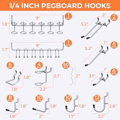 INCLY 70PCS Pegboard Wall Organizer Kit - Image 4