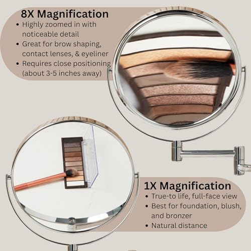 JERDON Wall-Mounted Makeup Mirror - Image 5