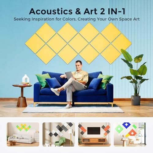12 Pack Self-Adhesive Acoustic Panels, 2nd Generation Sound Absorbing Panel - Image 5