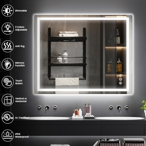 Memobarco 32" x 40" LED Bathroom Mirror - Image 3