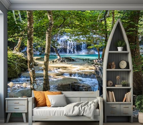 Stunning Tropical Forest Waterfall Nature Wallpaper Peel Stick - Image 4