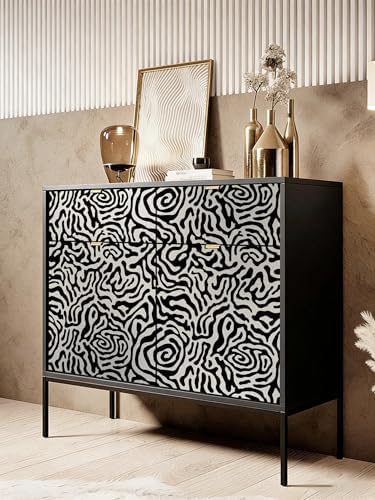 Black and Cream White Peel and Stick Wallpaper Abstract Geometric Self Adhesive - Image 7