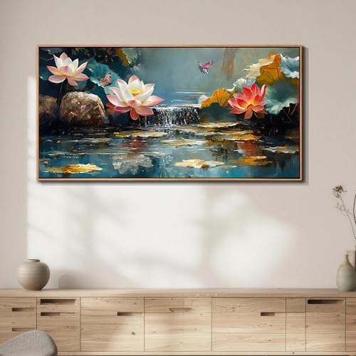 Anolyfi Lotus Canvas Large Framed Wall Art by Anolyfi