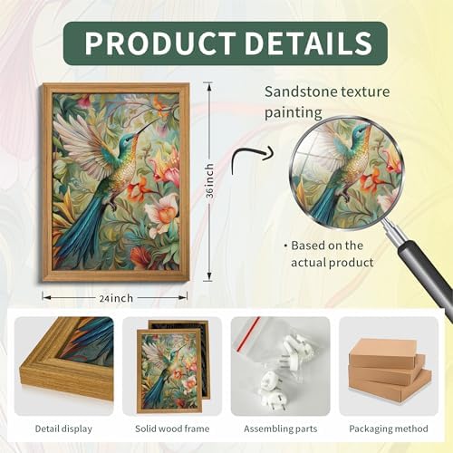 Framed Vintage 3D Textured Wall Art - Image 5