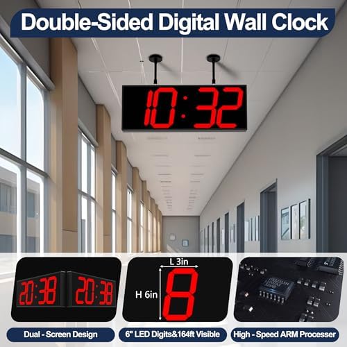 CHKOSDA 19 Inch Large Double Sided Digital Wall Clock - Image 2