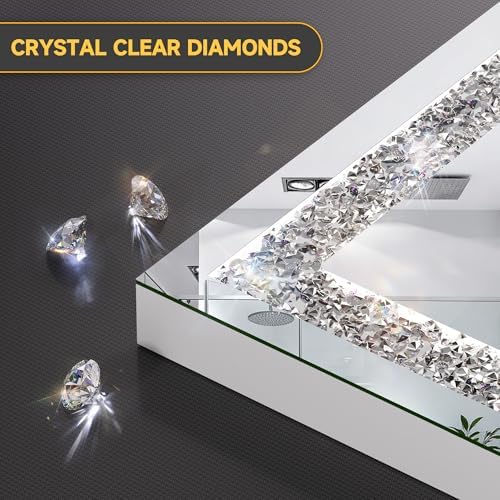 32" x 24" LED Diamond Wall Mirror, Dim & Anti-Fog - Image 4