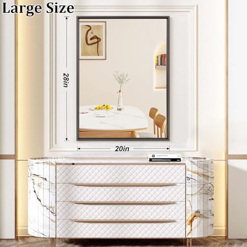 AAZZKANG Rectangular Metal Frame Mirror 28"x20" Retro Bathroom Bedroom Wall - Image 2