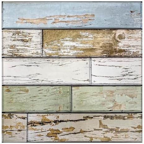 Commomy 3D Faux Wood Peel and Stick Wall Tiles 10 Pcs 11.8" x 11.8" by CommomyDecor