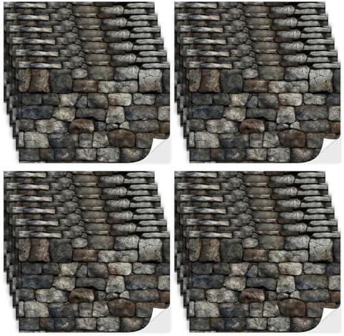Flutesan 12 Pcs Miniature Dollhouse Wallpaper, Stone Pattern by Flutesan