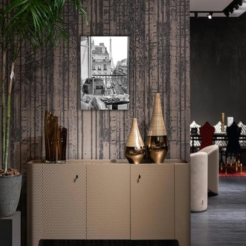 Vintage Girl Reading Newspaper Poster Eiffel Tower View Canvas Wall Art Retro - Image 4