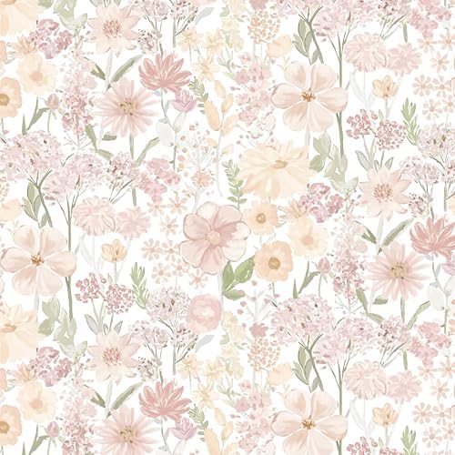 Heroad Floral Peel and Stick Wallpaper Pink Contact Paper Flower Stick on by HeroadBrand